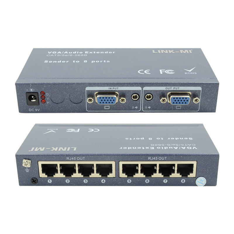 100m 200m 300m 1/8 VGA Splitter 1X8 Επεκτάτης 1 έως 8 Επεκτάτης βίντεο ήχου