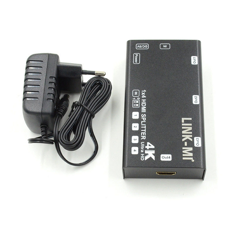 1X4 Video Splitter HDMI 4k 60Hz AV Splitter Υποστήριξη 3D EDID Για 4 τηλεοράσεις Ultra HD