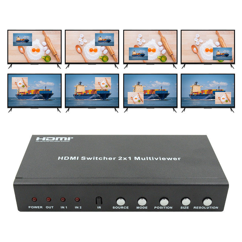 225MHz HDMI Quad Screen Splitter HDMI 2x1 πολυθέατρο με PIP 2 σε 1 έξοδο