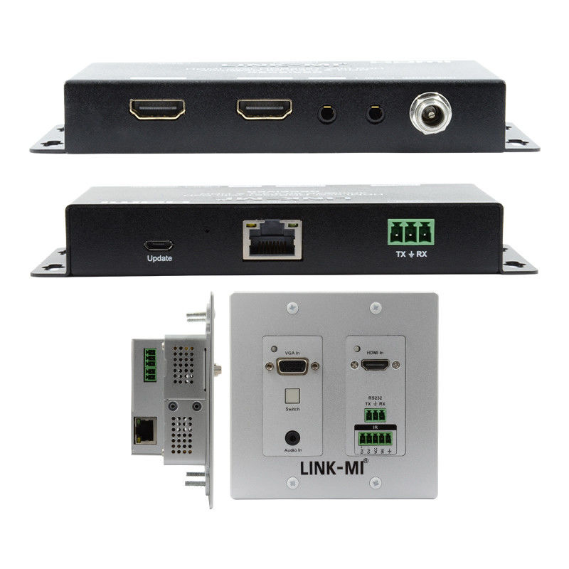 4K 40M HDBaseT HDMI+VGA Wallplate Extender Διο-κατευθυντική ευρυζωνική ζώνη IR RS232 Pass Through