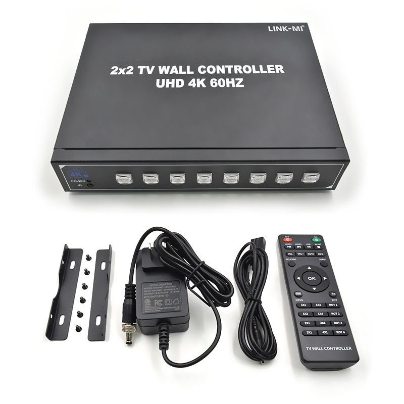 4K60 2x2 Ελεγκτής τοίχου βίντεο για 4 τηλεοράσεις σύνδεσης Υποστήριξη 1x2 1x3 1x4 4x1 3x1 2x1 UHD TV Wall Processor