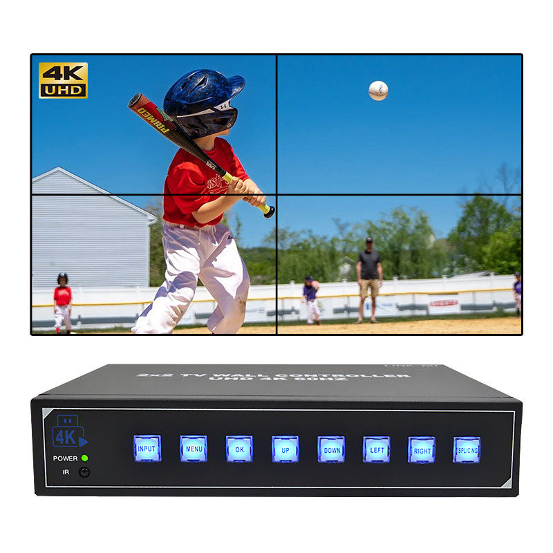 4K60 2x2 Ελεγκτής τοίχου βίντεο για 4 τηλεοράσεις σύνδεσης Υποστήριξη 1x2 1x3 1x4 4x1 3x1 2x1 UHD TV Wall Processor