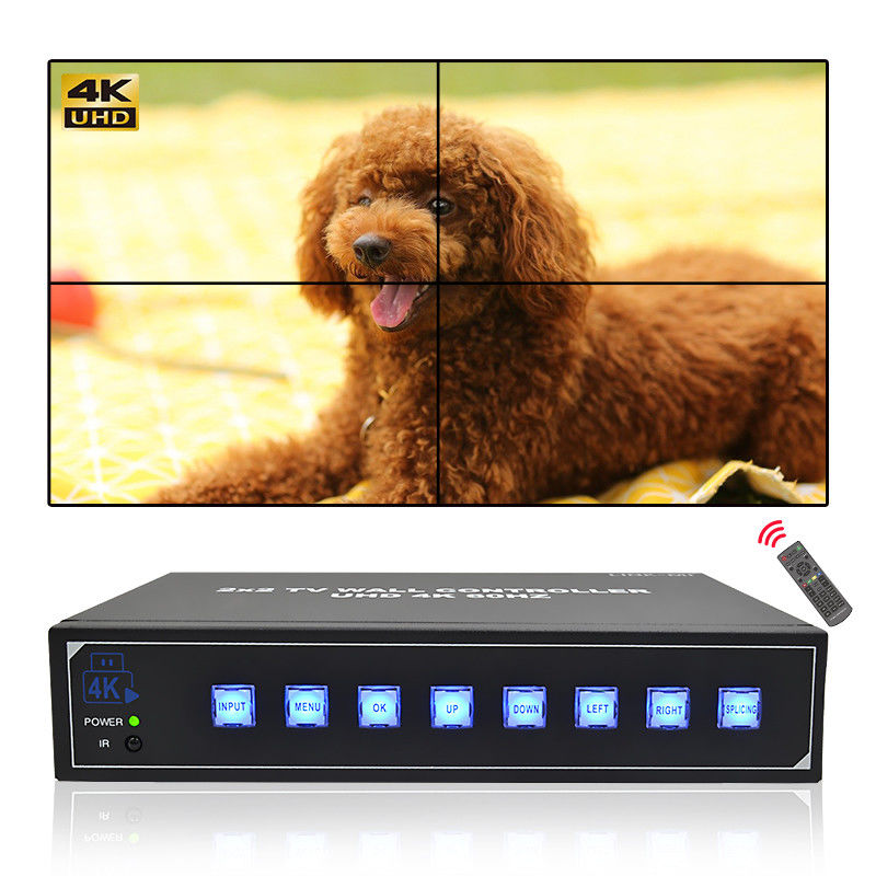 2x2 4K HDMI Video Wall Controller με υποστήριξη περιστροφής 180° 1x4 1x3 1x2 2x1 3x1 4x1 4K60 TV Wall Controller
