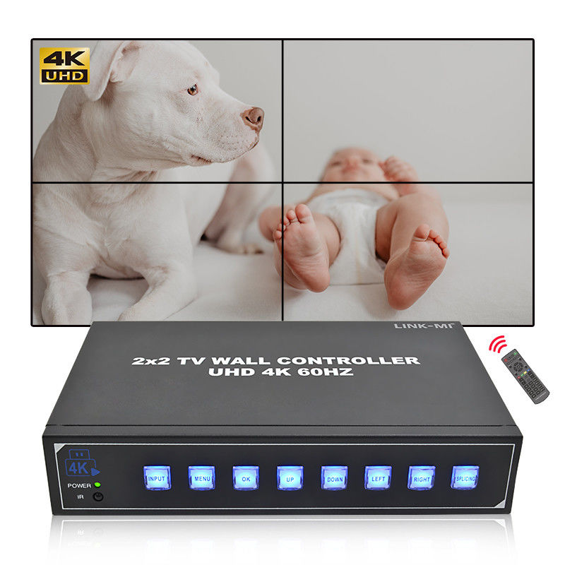 2 x HDMI In 4K Video Wall Controller με υποστήριξη USB 2x2 1x4 1x3 1x2 4K60Hz Splicing Box για διαφήμιση