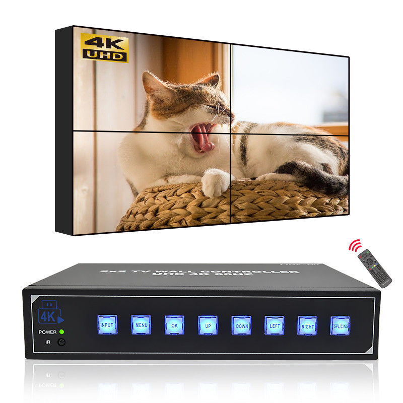 4K 2X2 Video Wall Controller για το δωμάτιο ελέγχου 1X4 Video Wall Display 3.5mm Audio Output
