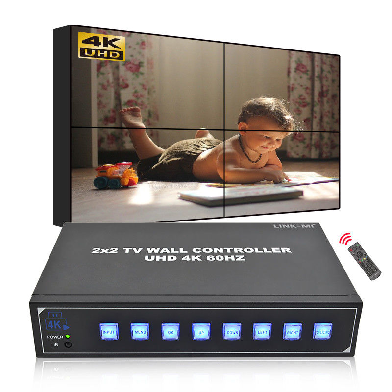 4 τηλεοράσεις 4K επεξεργαστής τοίχου βίντεο Υποστηρίζει 180° περιστροφή Max 3840*2160 60Hz Ανάλυση εισόδου