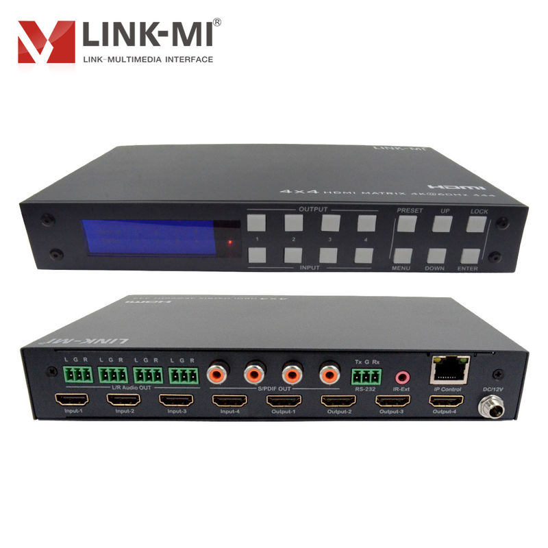 4K 4x4 HDMI Matrix HDMI 2.0b Matrix με υποστήριξη χρωματικού χώρου HDCP 2.2 και DCI-P3/Rec.2020