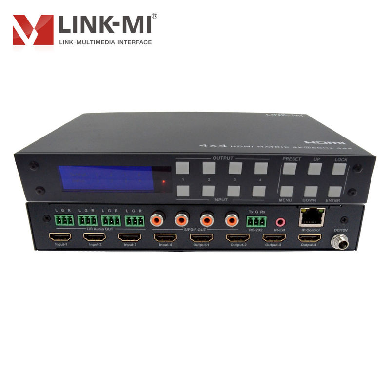 4x4 HDMI2.0b Ματρίκας 3D Βίντεο 7.1 DTS Dolby Digital Metal Chassis HDMI Switch HDCP2.2